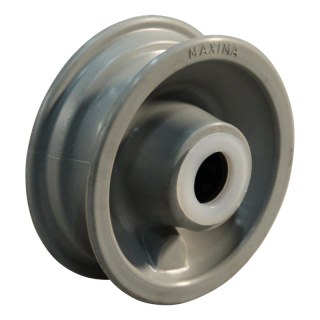 roue 1.25x3.8 (200x50 + 7 x 1 3/4) ET0 roulement à rouleaux Ø20 NL60mm plastique gris argent