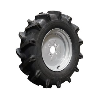 pneu + roue 6.00-12 4.00Bx12H2 ET0 60/100/4 métal V-8803 gris argent