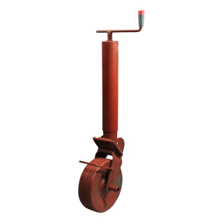roues jockey, escamotable semi-automatique et blockage par ressort Ø82mm roue acier peint au minium