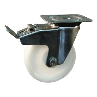 roulette pivotante avec frein 80mm serie 34 ᠆ 31 montage de la plaque roulement à aiguilles éxécution inox