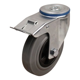 roulette pivotante avec frein 125mm serie 11 ᠆ 15 trou pour boulon palier lisse