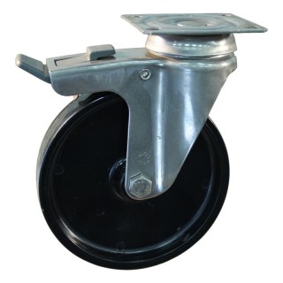 roulette pivotante avec frein 100mm serie 65 ᠆ 37 montage de la plaque palier lisse