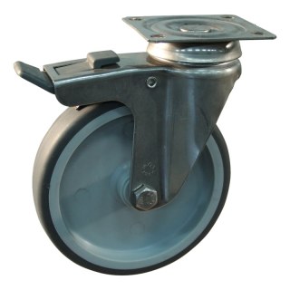 roulette pivotante avec frein 75mm serie 68 ᠆ 37 montage de la plaque palier lisse