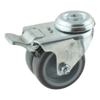 roulette pivotante avec frein 75mm serie 68-62 trou pour boulon palier lisse