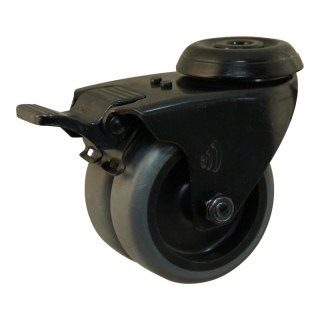 roulette pivotante avec frein 75mm serie 68-62 trou pour boulon palier lisse
