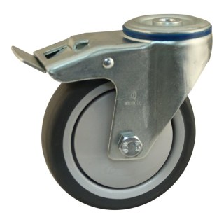 roulette pivotante avec frein 100mm serie 19 ᠆ 15 trou pour boulon roulement à billes