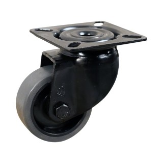 roulette pivotante 50mm Novio Noir série 68-60 montage de la plaque palier lisse