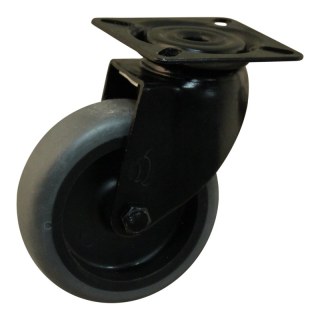 roulette pivotante 75mm Novio Noir série 68-60 montage de la plaque palier lisse