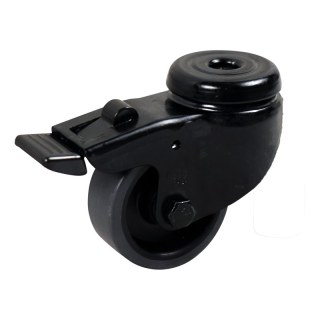 roulette pivotante avec frein 50mm Novio Noir série 68-60 trou pour boulon palier lisse