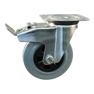 roulette pivotante avec frein 125mm serie 11 ᠆ 31 montage de la plaque roulement à aiguilles éxécution inox