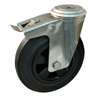 roulette pivotante avec frein 200mm série 01 ᠆ 30 trou pour boulon roulement à aiguilles éxécution inox