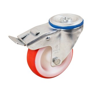 roulette pivotante avec frein 100mm série 27 ᠆ 15 trou pour boulon roulement à aiguilles éxécution inox