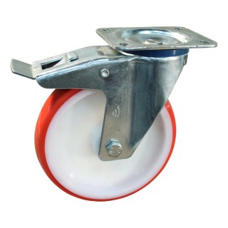 roulette pivotante avec frein 175mm série 27 ᠆ 15 montage de la plaque roulement à rouleaux