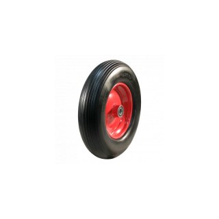 pneu en PU + roue + roulement à billes Ø25 NL75mm métal Rouge 4.00x8 ligne 2.50Ax8