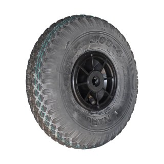pneu + roue 3.00-4 2.10x4 roulement à rouleaux Ø20 NL75mm plastique S-2303 noir