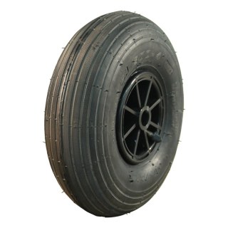 pneu + roue 3.00-4 2.10x4 ET0 palier lisse Ø20 NL75mm plastique V-5501 noir