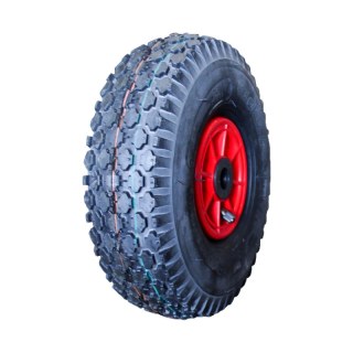 pneu + roue 4.10/3.50-4 2.10x4 ET0 roulement à rouleaux Ø20 NL75mm plastique V-6602 Rouge