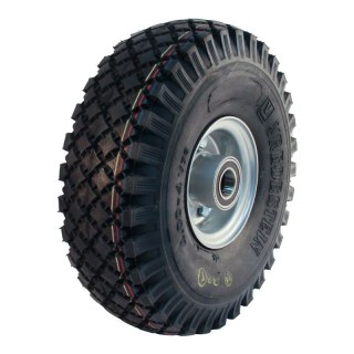 pneu + roue 4.00-4 2.10-4H2 ET0 roulement à billes Ø25 NL75mm métal V-76 extra gris argent