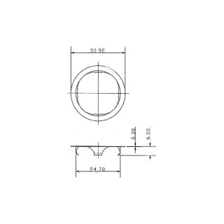 clip de fixation extérieur Ø30,9 / intérieur Ø24,7 acier, galvanisé