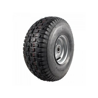 pneu + roue 13x5.00-6 4.50Ax6 ET0 NL75mm métal V-3502 gris argent