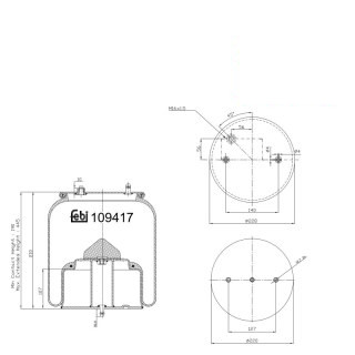 Coussin d air avec piston en acier et tige piston