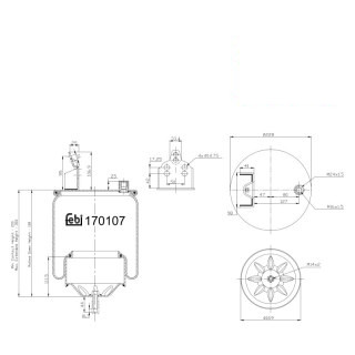 Coussin d air avec piston en acier et tige piston