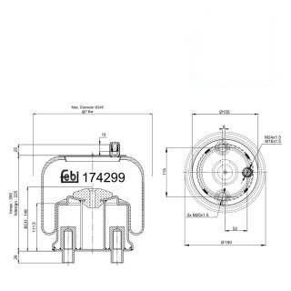 Coussin d air avec piston en acier