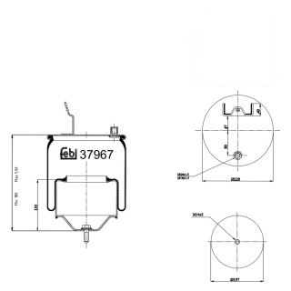 Coussin d air avec piston en acier et tige piston