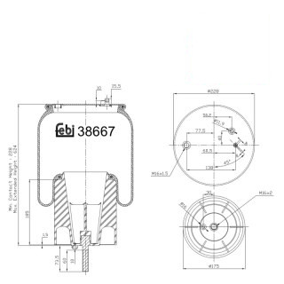 Coussin d air avec piston en acier et tige piston