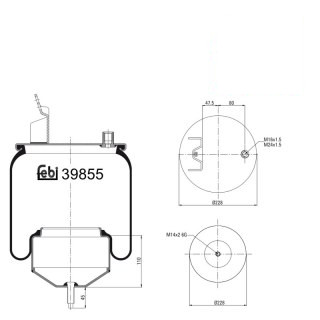 Coussin d air avec piston en acier et tige piston