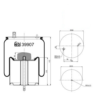 Coussin d air avec piston en acier et tige piston