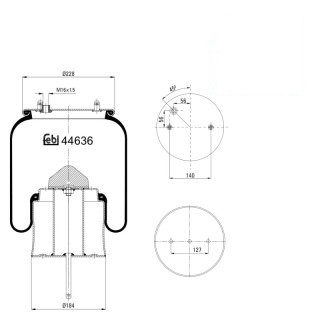 Coussin d air avec piston en acier et tige piston
