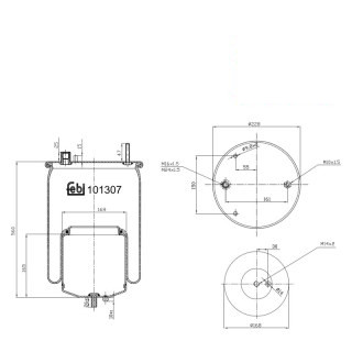 Coussin d air avec piston en acier et tige piston